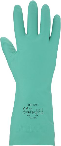 ASATEX Chemikalienschutz-Handschuhe - Nitril, chemikalienbeständig, lebensmittelgeeignet, Farbe: grün, VE: 144 Paar Größe: 11, 3450-11
