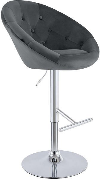 CLP Barhocker London Samt chrom, dunkelgrau, 327547
