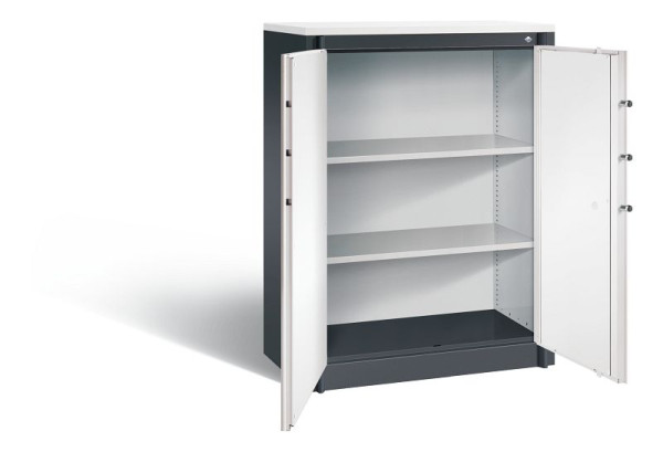 C+P Feuerschutzschrank Certos, H1226xB930xT500mm, Farbe: Schwarzgrau / Verkehrsweiß, Klinkengriff, 3 OH, 1171-00 S10323