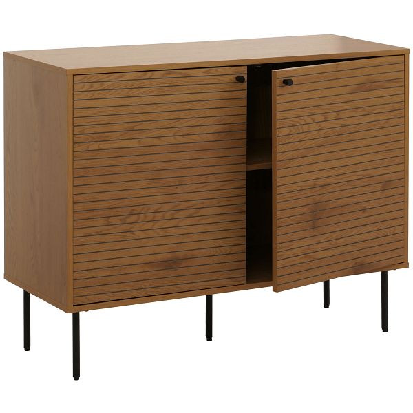 Mendler Sideboard HWC-N78, Kommode Schrank Anrichte, skandinavischer Stil Metall Holz Melamin MVG 86x110x40cm, natur, 109287+109288