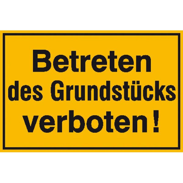 Stein HGS Hinweisschild zur Grundbesitzkennzeichnung, Betreten des Grundstücks verboten!, 250 x 150 mm, 11.5596