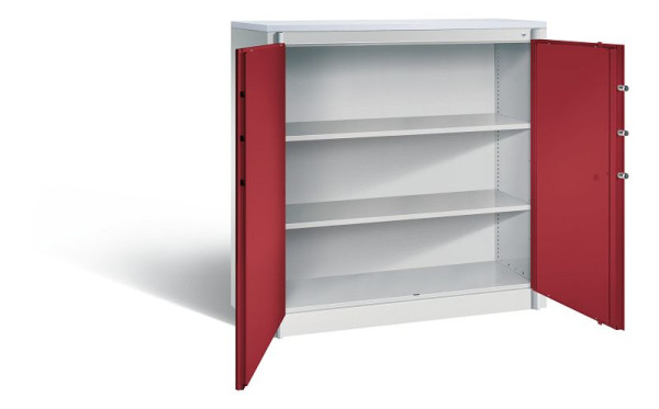 C+P Feuerschutzschrank Certos, H1226xB1200xT500mm, Farbe: Lichtgrau / Rubinrot, Klinkengriff, 3 OH, 1181-00 S10109