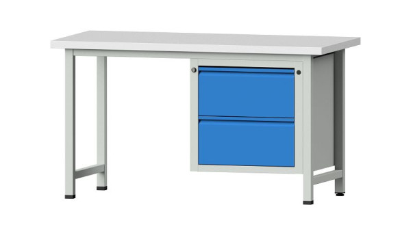ANKE Werkbänke Kombiwerkbank, Modell 711 E, 1500 x 700 x 840 mm, RAL 7035/5012, KSP 40 mm, 510.542