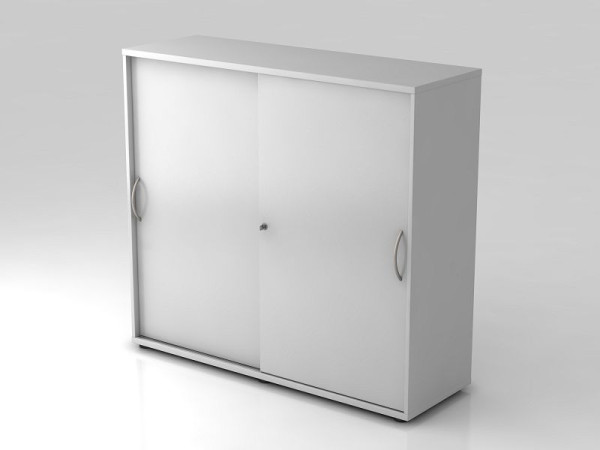 Hammerbacher Schiebetürschrank 3OH 120cm Bogengriff Grau/Grau, 120x40x110 cm (BxTxH), V1753S/5/5/BM