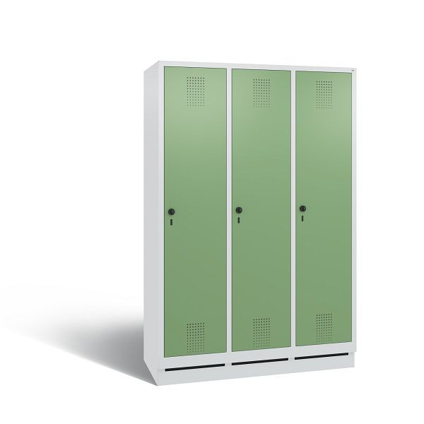 C+P Spind Evolo, 3 Abteile, H1800xB1200xT500 mm, Grau/Resedagrün, 48020-32 S10018