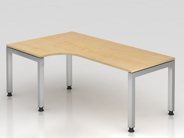 Hammerbacher Winkeltisch U-Fuß eckig 200x120cm 90° Ahorn, Winkelform 90°, schwebende Platte, VJS82/3/S