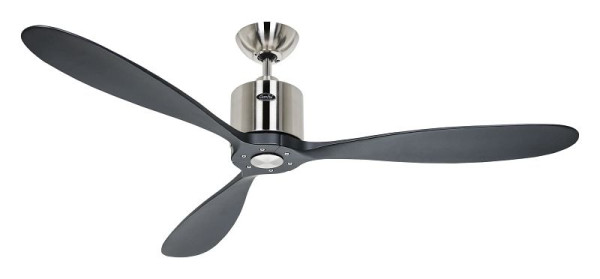 CasaFan Deckenventilator Aeroplan Eco Chrom gebürstet-Massivholz Lack schwarz, 313245