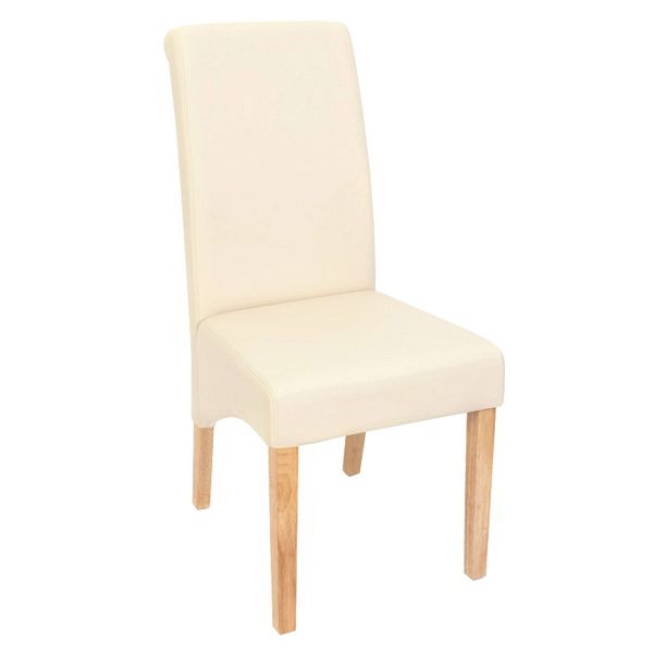 Mendler 6er-Set Esszimmerstuhl Küchenstuhl Stuhl M37, Kunstleder matt, creme, helle Füße, 22310+22310+22310