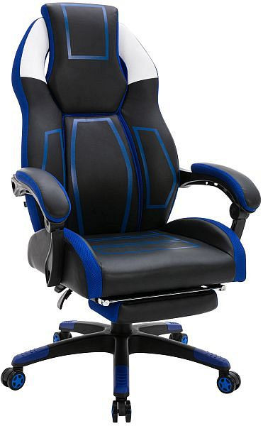 CLP Bürostuhl Clovis Kunstleder, schwarz/blau, 315478