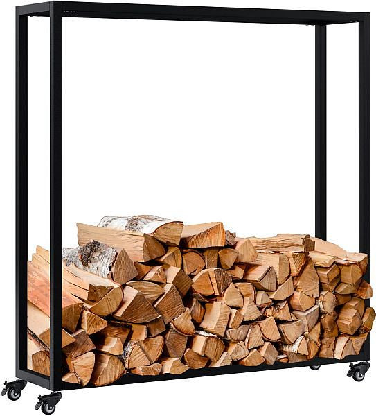 CLP Kaminholzständer Hilta 25x100x100 cm, schwarz, 326623