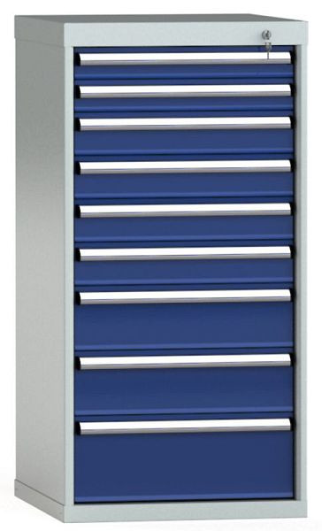 KLW Schubladenschrank 1150 x 572 x 605 mm H x B x T, Einbaumaß: 150 mm, Einteilung: 27x27 Einheiten, VU / 200 kg, SEA1150-09UP-001