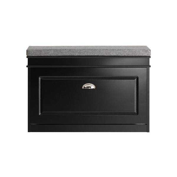 SoBuy Schuhbank mit einer Tür Schwarz 75x24x51 cm, Funktional, FSR82-L-SCH