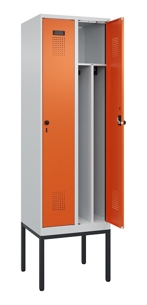C+P Spind Evolo PLUS, Gestell, 2 Abteile, 2120x600x500mm, 7035/2004, Verschluss Drehriegel, 0490307-20F S10002