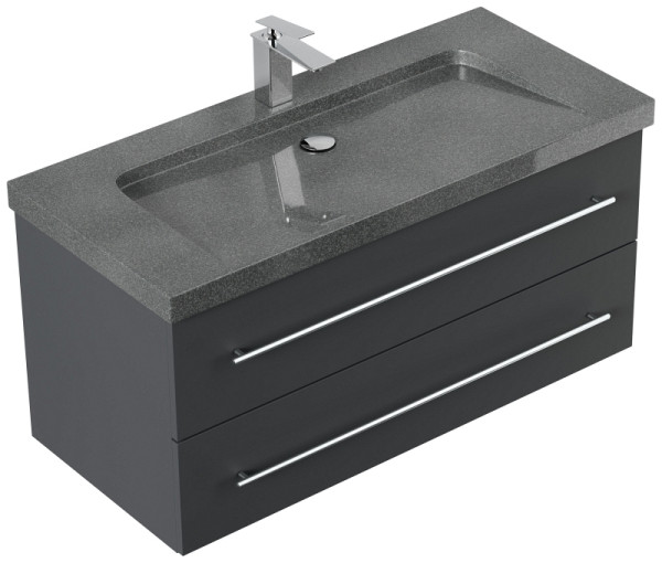 Posseik Badmöbel Granit G654 YAMO 100 cm 1 Hahnloch SoftClose grafit, YAMO100011000003DE