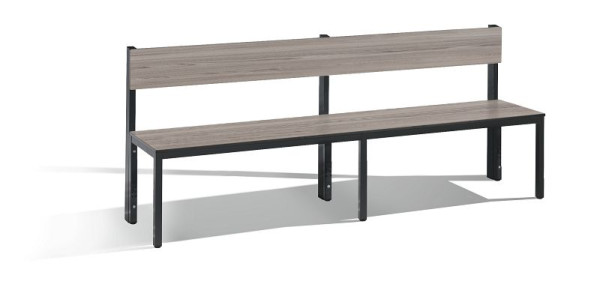C+P Sitzbank mit Rückenlehne, Basic Plus, H796xB1960xT407mm, 8062-300 S10003