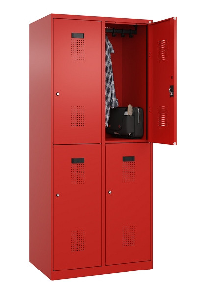 C+P Doppelstöckiger Spind Evolo PLUS, 4 Fächer, 1850x800x500mm, 3020/3020, Zylinderschloss, 049300-22 S10052