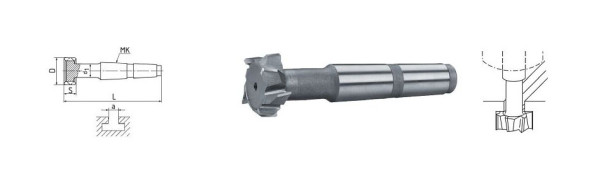 ELMAG HSS T-Nutenfräser mit Morsekegel DIN 851, Ø 18,0 mm, 73450