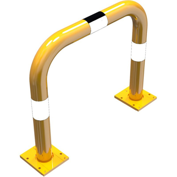 Stein HGS Rammschutzbügel -Solid- Ø 76 mm, 750x650mm, zum Aufdübeln mit Bodenplatte 160 x 180 mm, 477.05apbg