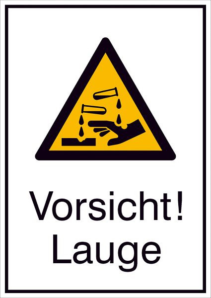 SafetyMarking Warn-Kombischild, Vorsicht! Lauge, BxH 13,1x18,5 cm, Folie, selbstklebend, 21.A8140