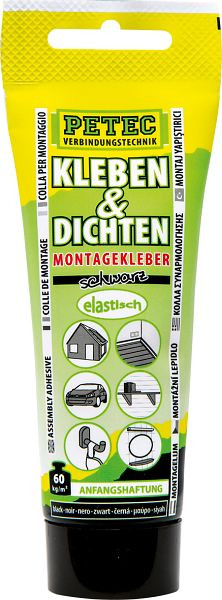 Petec Kleben & Dichten Ecoline, Schwarz, 80ml, VE: 40 Stück, 94270