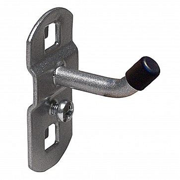 ADB Werkzeughalter mit schrägem Hakenende, passend für Eurolochung (10x10mm / 38x38mm), Ø: 6mm, Farbe: alu, RAL 9006, 25mm, 23113