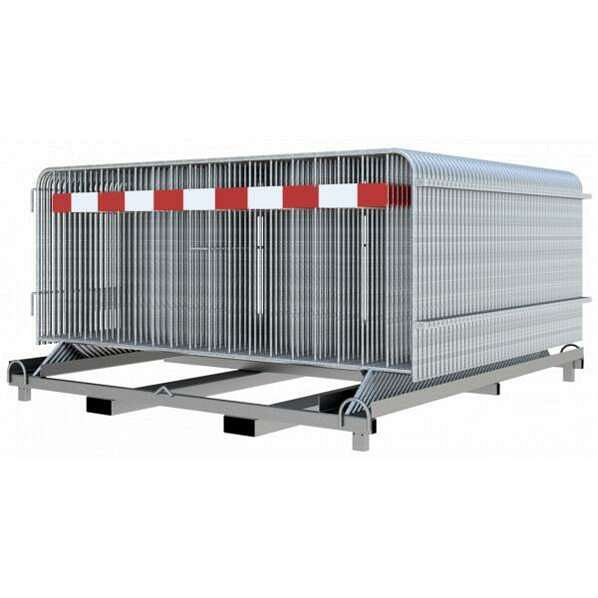 Schake Absperrgitter SET bestehend aus: 50x Absperrgitter 2,50 mx 1,10 m, mit einer Tastleiste, rot / weiß, RA2/B, 1x Stapelpalette, 419_010E2-SET50