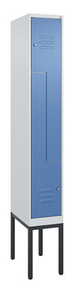 C+P Z-Spind Classic PLUS, Gestell, 2 Abteile, 2120x300x500mm, 7035/5023, Zylinderschlösser, 0800337-102 S10020