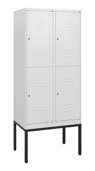 C+P Doppelstöckiger Spind Classic PLUS, Gestell, 2 Abteile, 1950x800x500mm, 9016/9016, Zylinderschlösser, 0803305-22 S10044