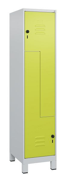 C+P Z-Spind Classic PLUS, Füße, 2 Abteile, 1800x400x500mm, 7035/0024, Drehriegel, 0800137-122 S10010