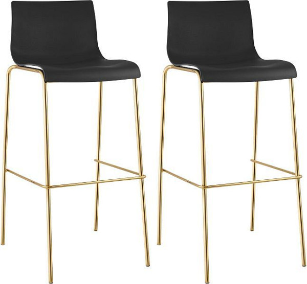 CLP Barhocker Hoover Kunststoff 4-Fuß Gold, schwarz, VE: 2 Stück, 327599