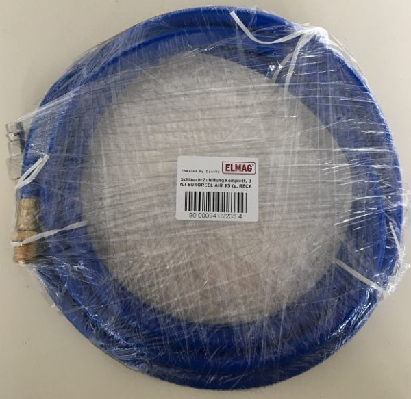 ELMAG Schlauch-Zuleitung komplett, 3 Meter für EUROREEL AIR 15 (und RECA Air-Base), 9402235