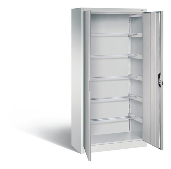 C+P Büroschrank Acurado, H1950xB930xT400mm, Farbe: Lichtgrau / Weißaluminium, Muldengriff, 9260-600 S10397