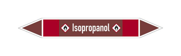 Schilder Klar Rohrleitungskennzeichen Isopropanol, 100x15 mm Folie selbstklebend, 101649/30
