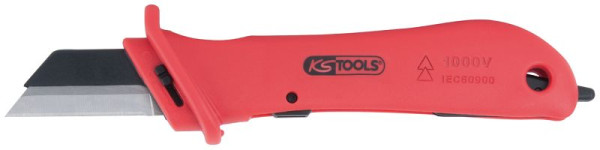 KS Tools Kabelmesser mit Schutzisolierung und auswechselbarer Klinge, 189mm, 117.1148