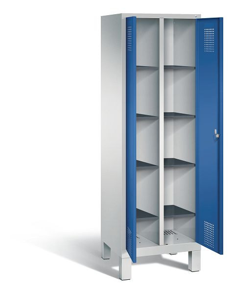 C+P Wäsche-Spind Evolo, H1850xB610xT500mm, Farbe: Lichtgrau / Enzianblau, 48012-20B S10012