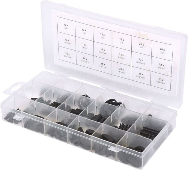 KS Tools Sortiment Spannstift/Seegering/Federkeile/E-Sicherungsring, 295-teilig, 970.0520