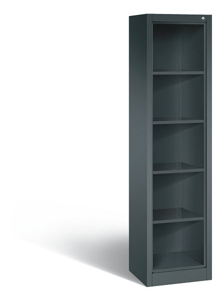 C+P Stahlregal mit Rückwand Acurado, H1950xB502xT400mm, Farbe: Anthrazit, 5 OH, 9134-000 S10021