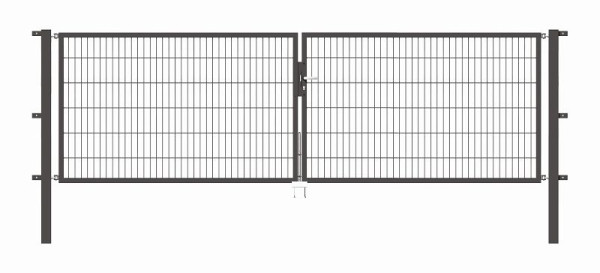 Alberts Doppeltor Flexo mit Zubehör, Breite 400 cm, Höhe: 120 cm, anthrazit, 650421