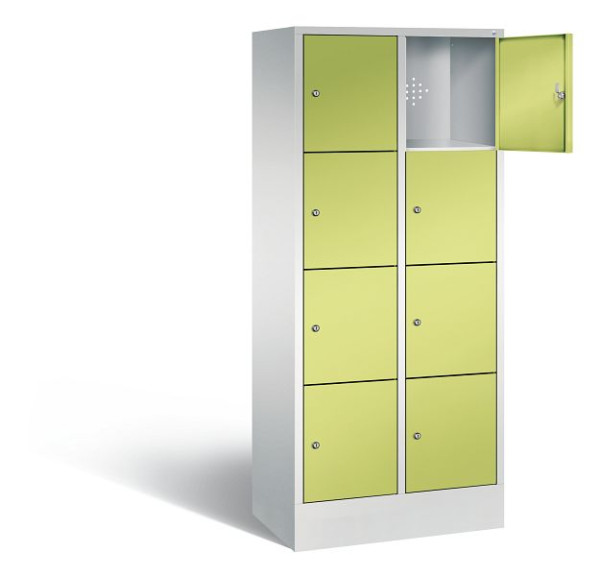 C+P Stahl-Ladeschrank Evolo, 8 Fächer, H1800xB810xT500 mm, Lichtgrau/Viridingrün, 48020-220404EB S10010