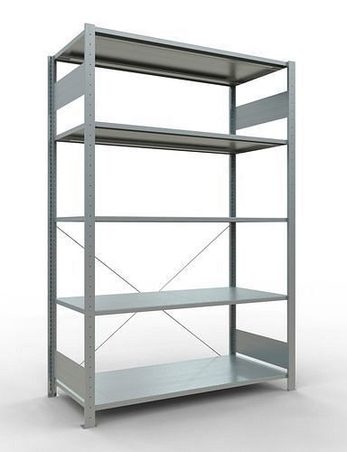 Schulte Fachbodenregal, Grundfeld, 5 Lagerebenen, Kreuzstrebe, Fachlast 150 kg, 1360 x 636 x 2000 mm, 278719