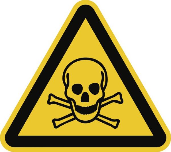 Moedel Warnung vor giftigen Stoffen ISO 7010, Folie, 100 mm Seitenlänge, 59001