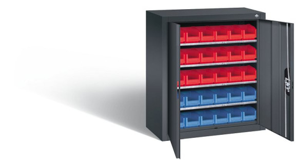 C+P Magazinschrank Serie 13, H830xB700xT300mm, Farbe: Schwarzgrau, Muldengriff, 134013-23 S10022
