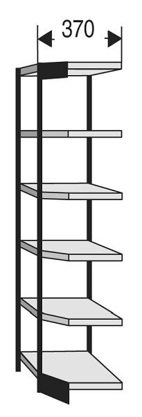 Kerkmann Büro-Regal Progress 2000, T 300 x H 2250 mm, schwarz/lichtgrau, 50218515