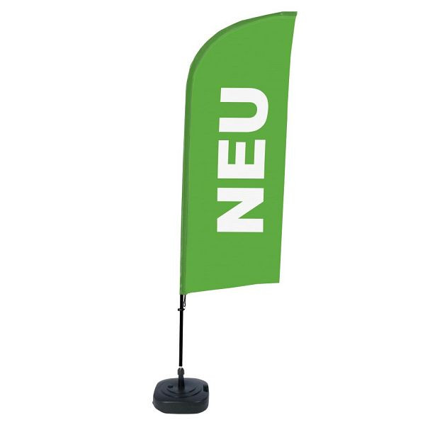 Showdown Displays Beachflag Alu Wind Komplett-Set Neu Grün Deutsch ECO, BFAW310-WT21-I84ECO