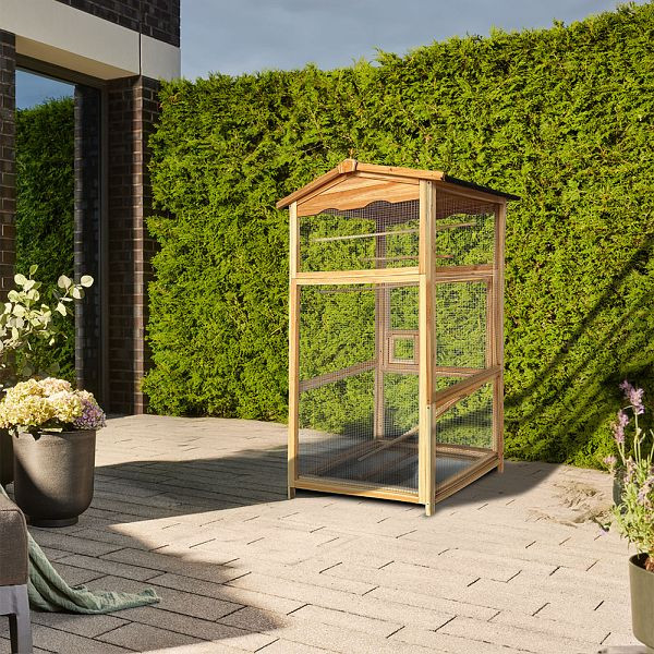 HOME DELUXE Vogelkäfig aus Holz PICO, 89 x 176 cm, 71965