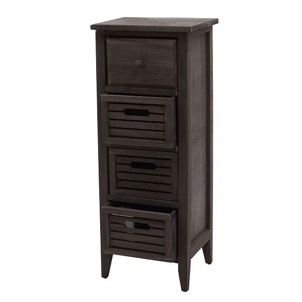 Mendler Kommode T18, Schubladenschrank Schrank, 4 Schubladen, 74x30x25cm Shabby-Look Vintage, grau-braun, 94472