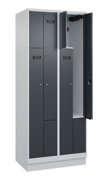 C+P Z-Spind Evolo PLUS, Sockel, 4 Fächer, 1950x800x500mm, 7035/7016, Zylinderschloss, 049023-224 S10040