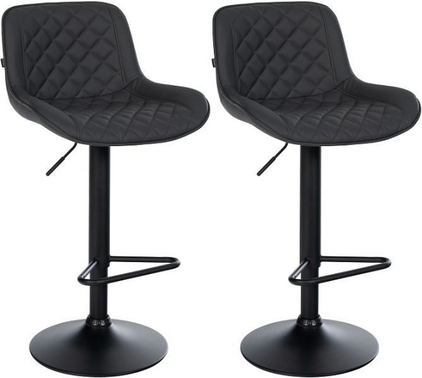 CLP 2er Set Barhocker Kasson Kunstleder, schwarz, 327191