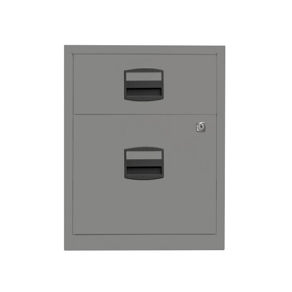 Bisley Home Rollcontainer PFA, 1 Universalschublade, 1 HR-Schublade, 649 slate, PFAM1S1F649