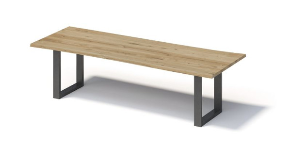 Bisley Fortis Table Natural, 2800 x 1000 mm, natürliche Baumkante, geölte Oberfläche, O-Gestell, Oberfläche: natürlich/Gestell: blankstahl, FN2810OP303